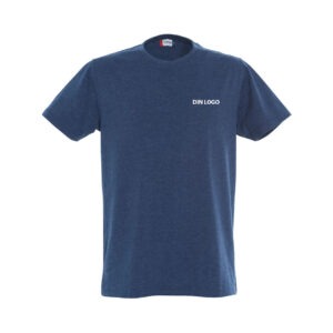 T-skjorte-med-logo-blå-melange